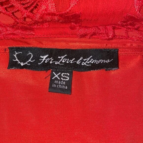 For Love & Lemons Garden Rose Dress in Hot Red - Picture 6 of 9